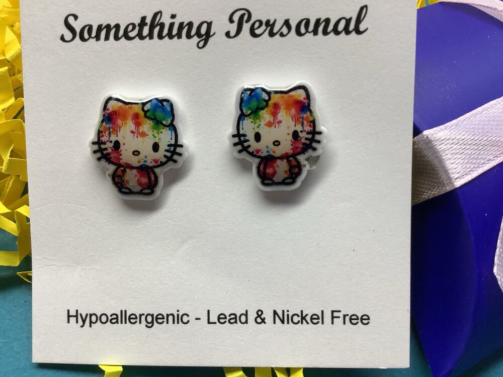 Kawaii Kitty - Hello Kitty Inspired Earrings - Handcrafted Sanrio Style Earrings